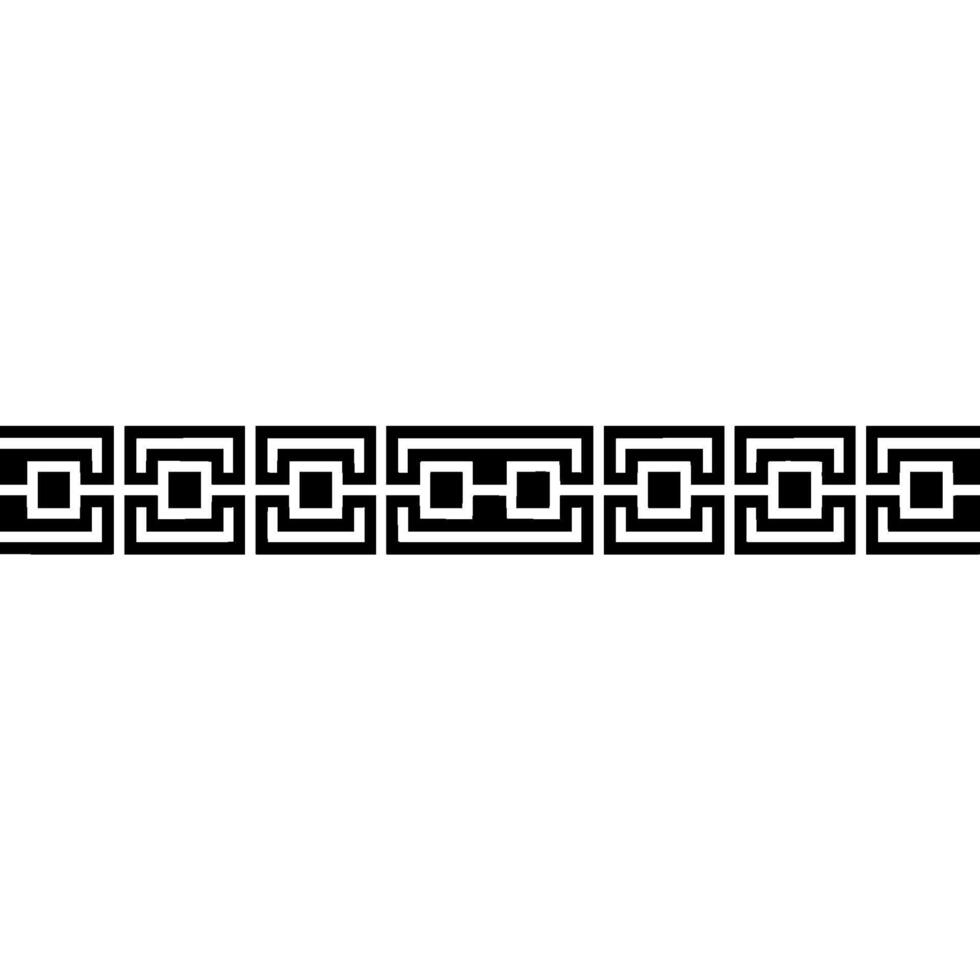 Geometric Greek Key Border on White Background vector