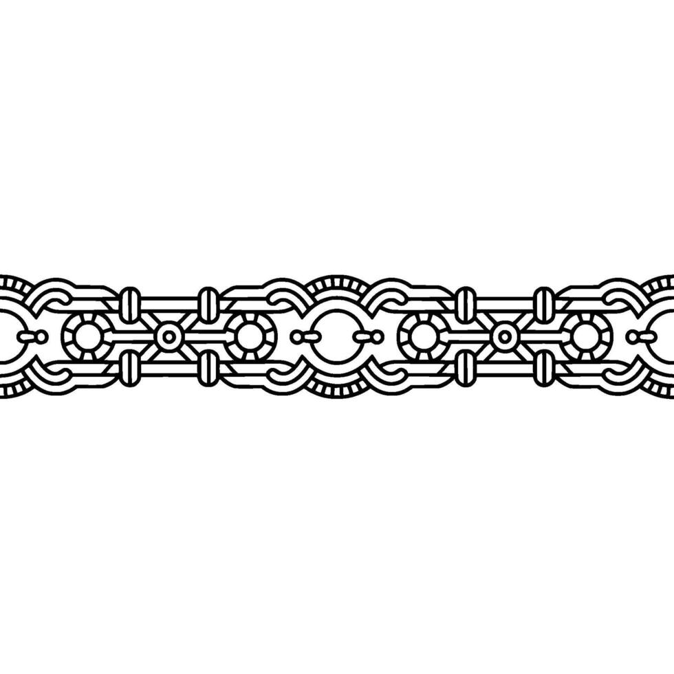 Geometric Ornament Border Abstract Black and White Line Art vector