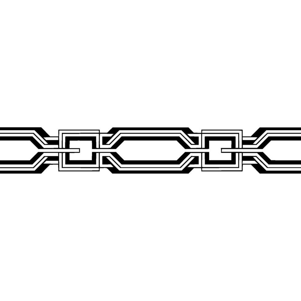 Geometric Chain Black and White Pattern on White vector