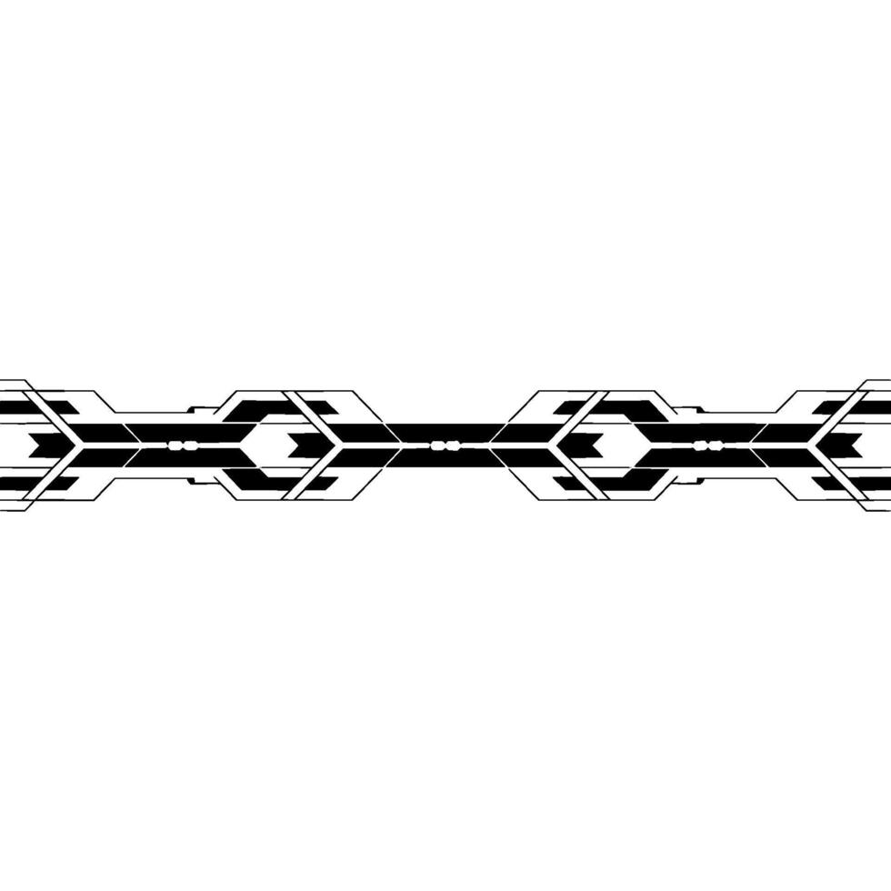 Futuristic Geometric Border Element Black Lines on White, Minimal vector