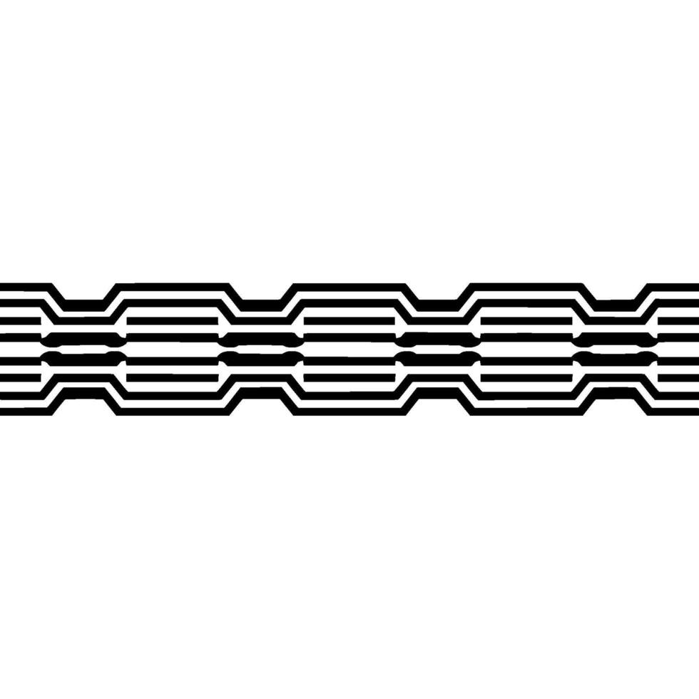Modern Geometric Border Pattern, Black and White, Minimalist vector