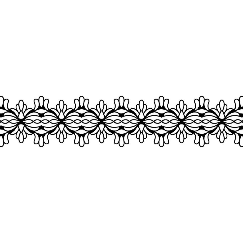 Elegant Black Lace Border on Cream Background vector