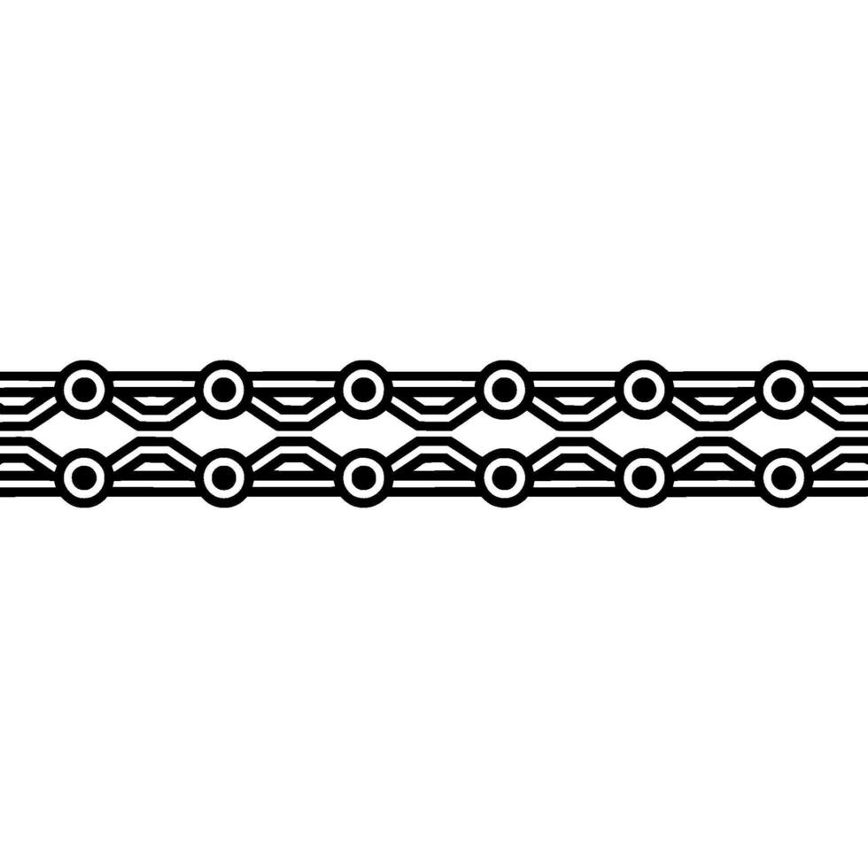 Geometric Black and White Chainlike Pattern on White Background vector