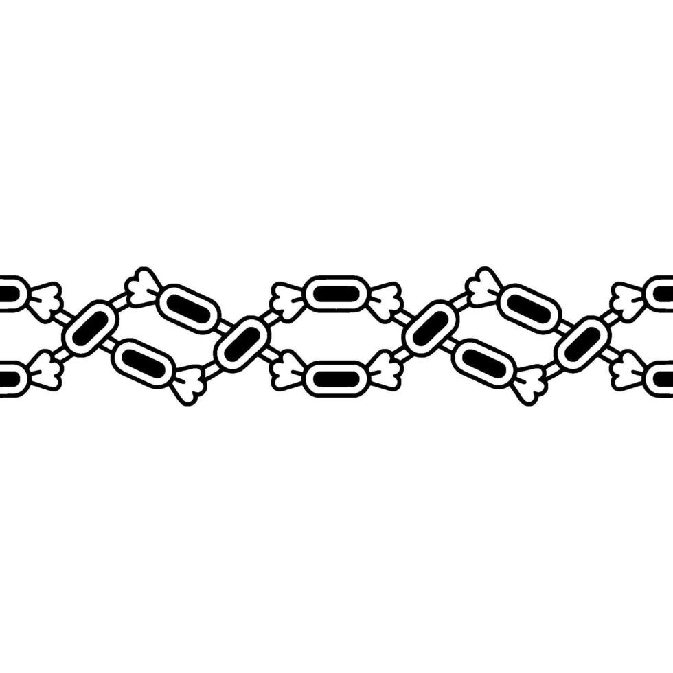 Candy Chain Pattern, Minimalist Black and White vector