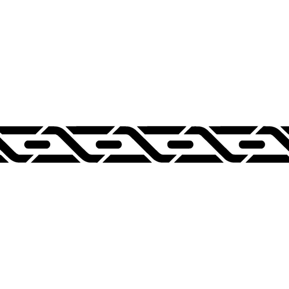 Geometric Black Chain Border on White Background vector