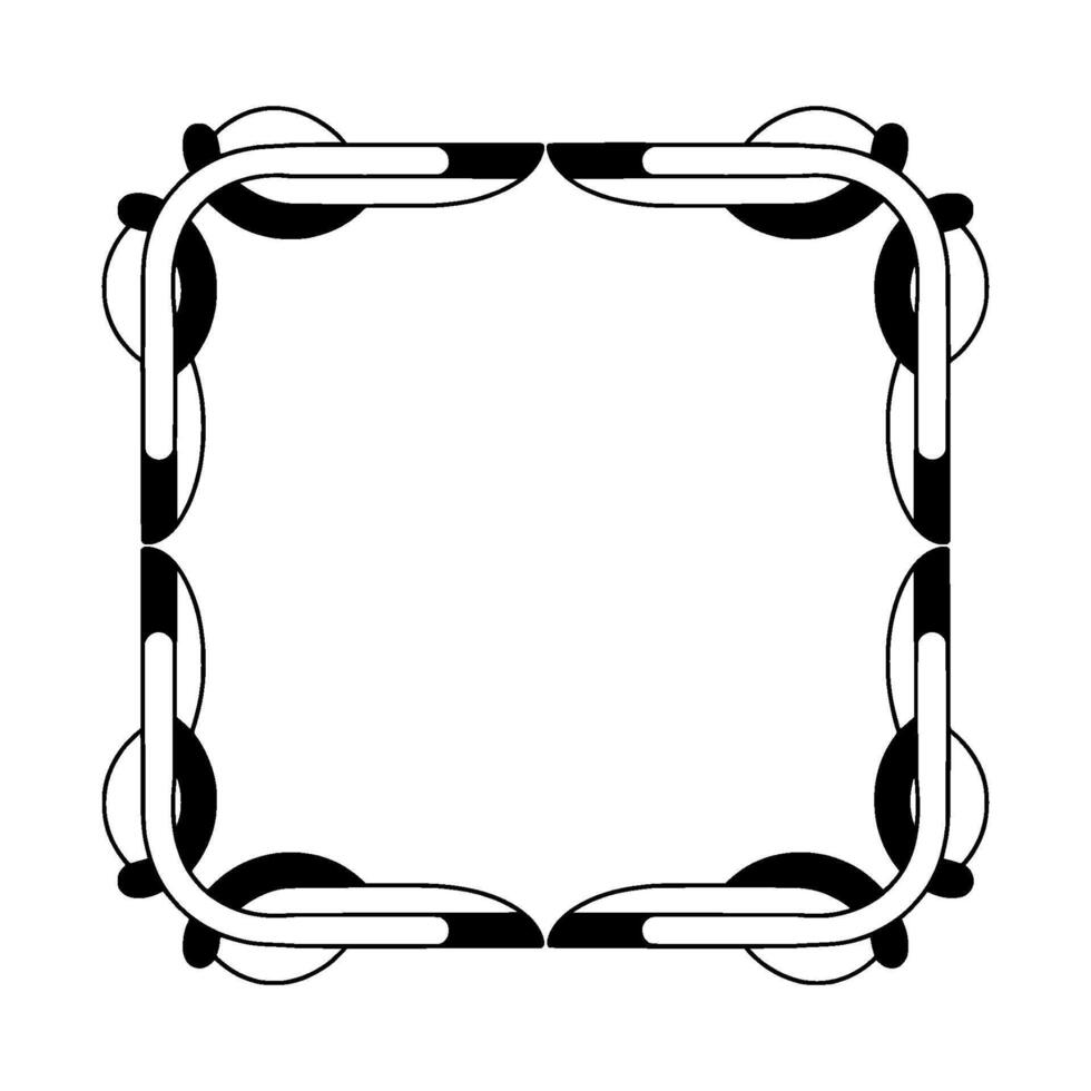 Minimalist Deco Frame Geometric Black and White Border vector