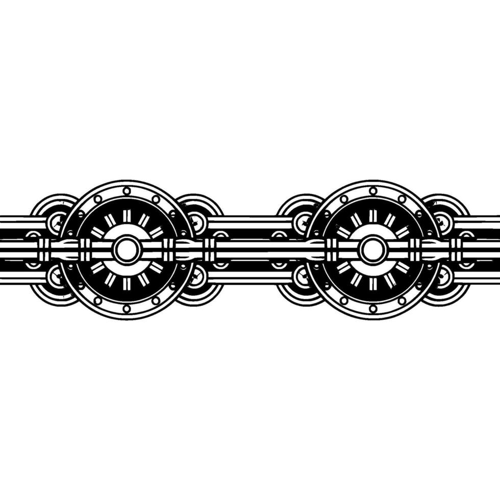 Metallic Steampunk Border, Industrial , Machine Gears on Gradient vector
