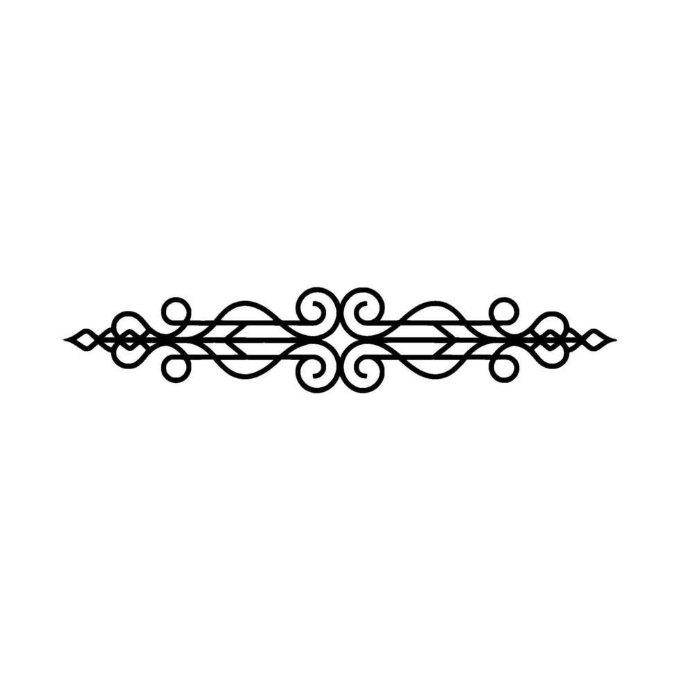 Elegant Black Scrollwork Element on White vector