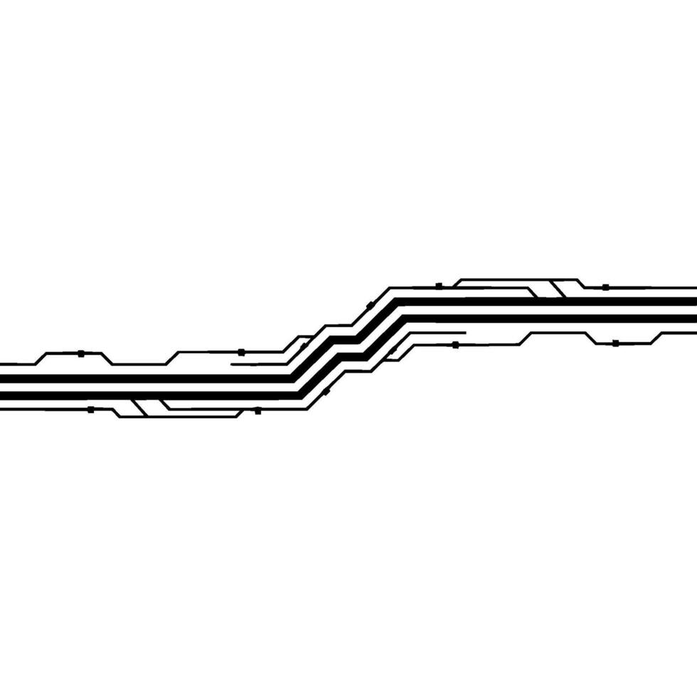 Minimalist Tech Circuit Line on White Background vector