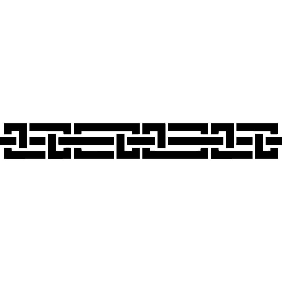 Minimalist Geometric Border Black Chain Pattern on Cream Background vector