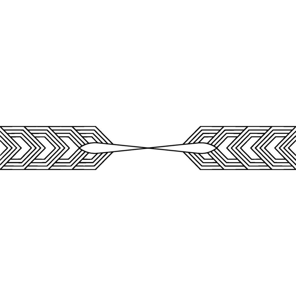 Geometric Line Art Border Minimalist Black White Element vector