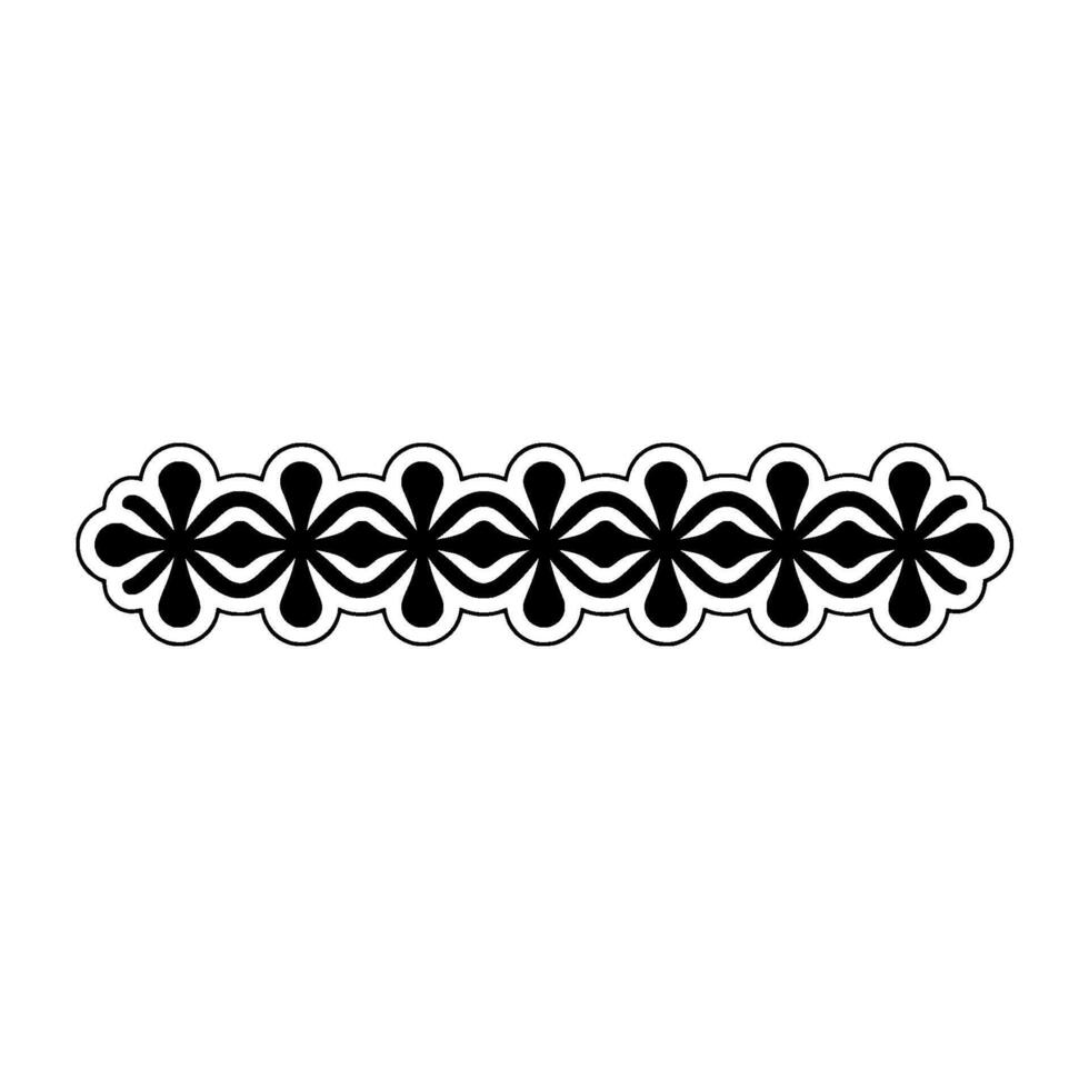 Minimalist Black Floral Border Element on White Background vector
