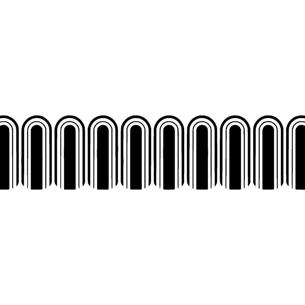 Minimalist Archway Pattern in Black and White, Geometric vector