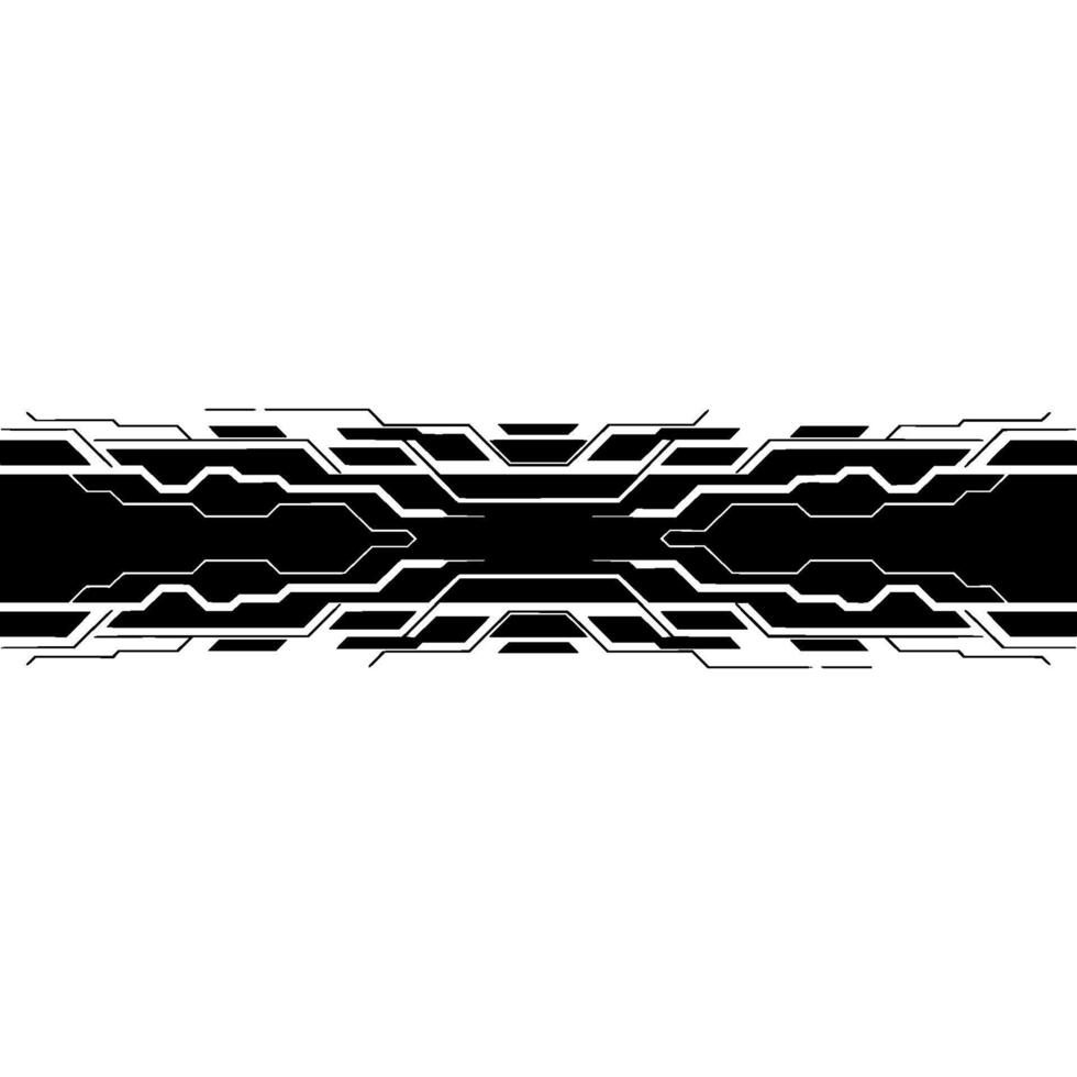 Abstract Tech Black White Circuitry Border vector