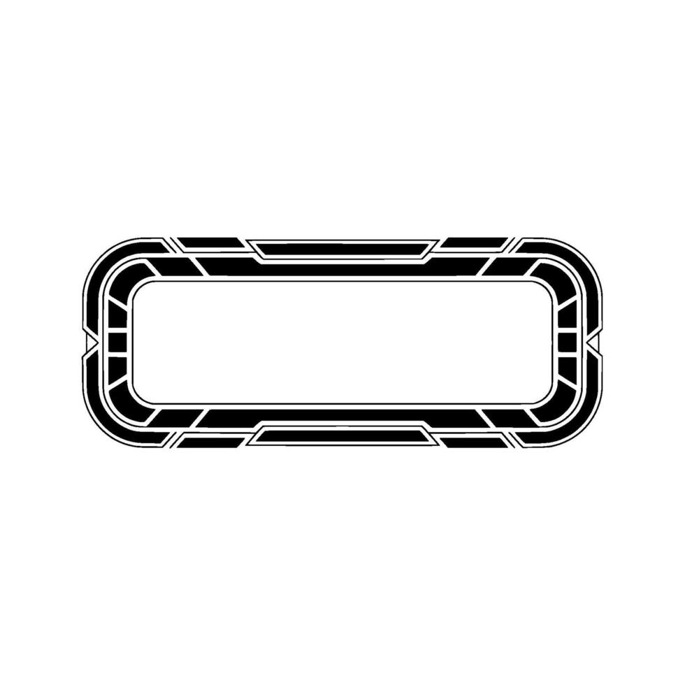 Geometric Tech Frame Black on White, Minimalist vector