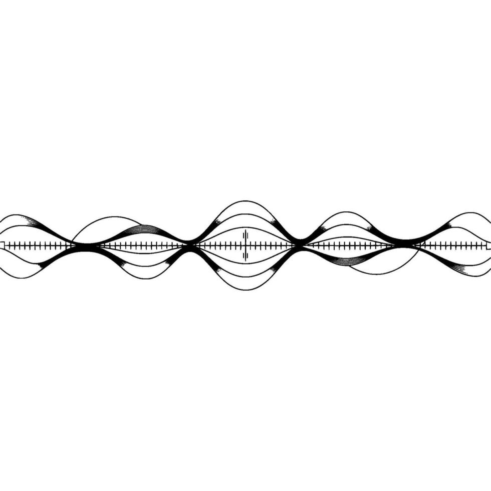 Abstract Sound Waveform Minimalist Black Lines on Light Gray vector