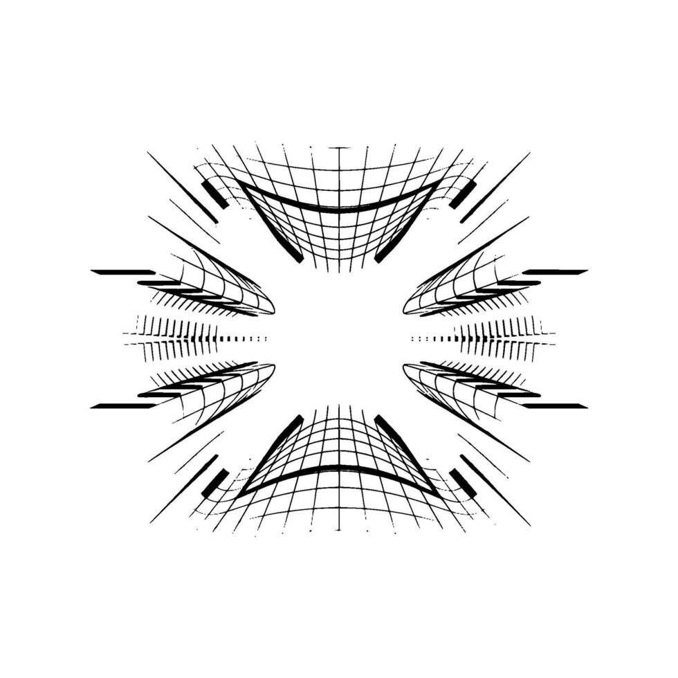Abstract Tech Grid Modern Geometric Element on White vector