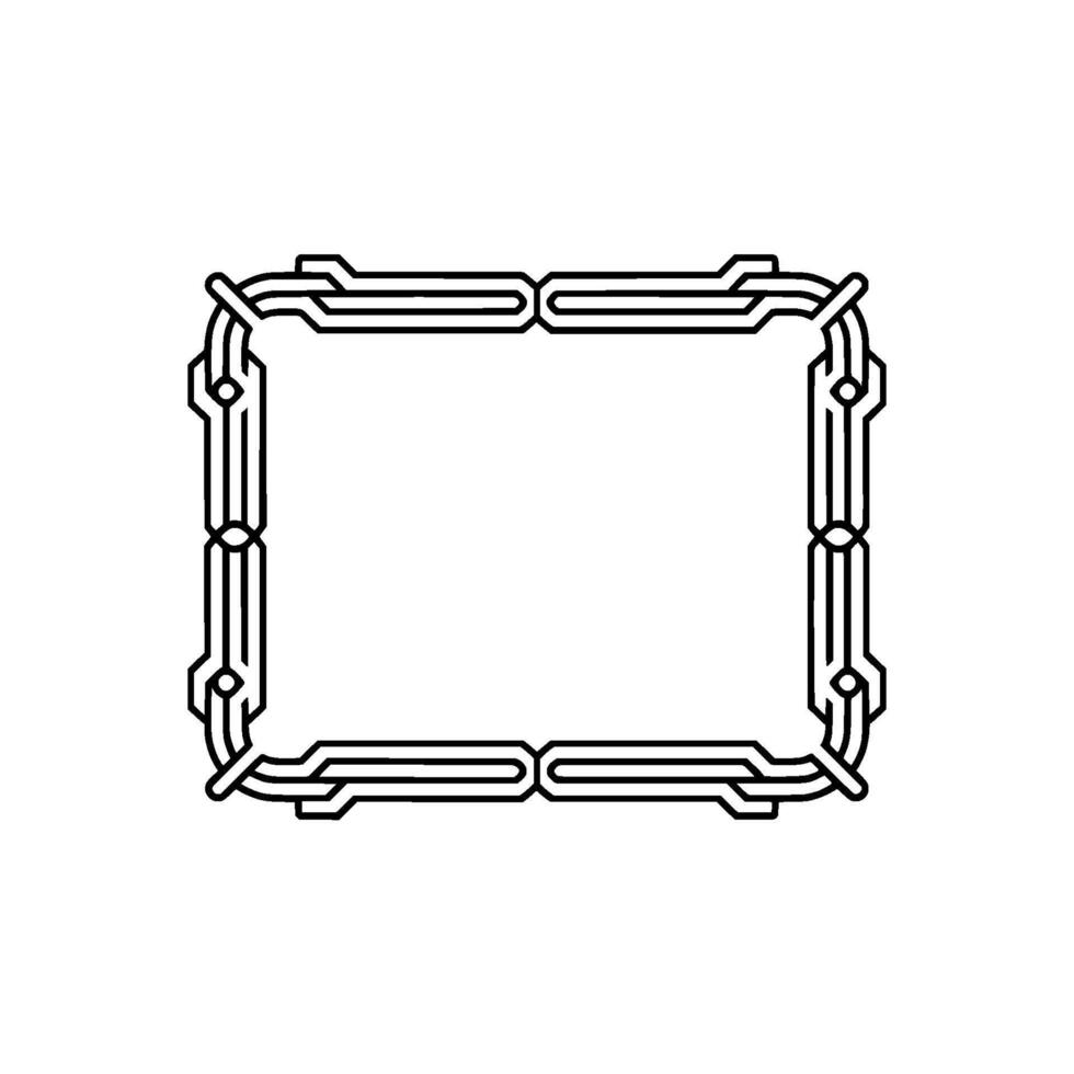 Geometric Frame, Minimalist Black White Element vector