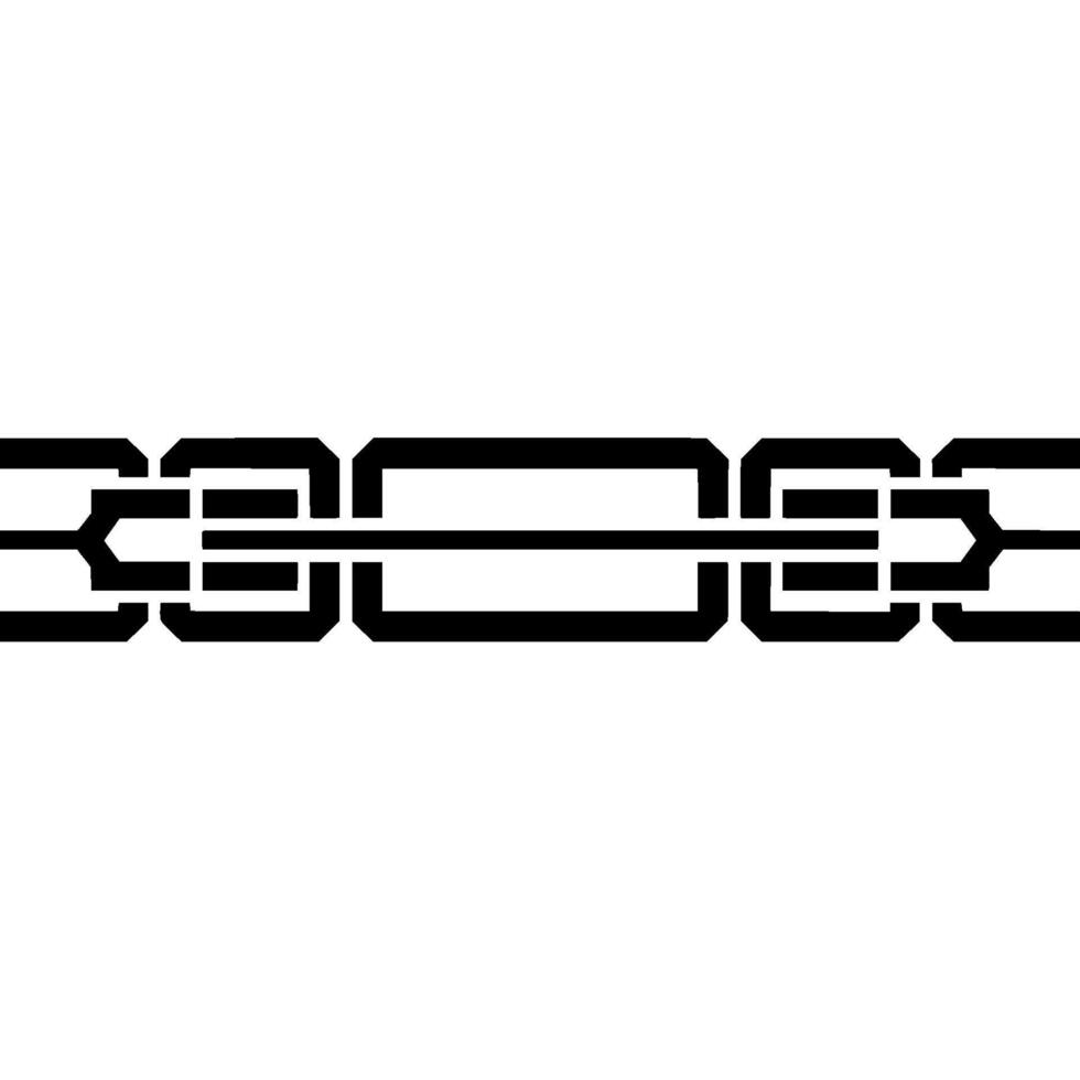 Minimalist Geometric Chain Pattern, Black on White vector