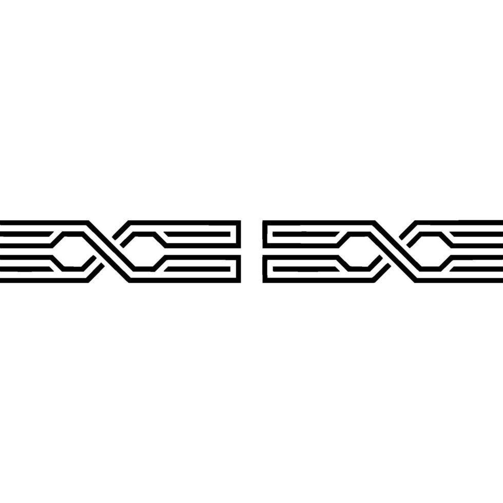 Geometric Braided Lines Black and White Abstract vector