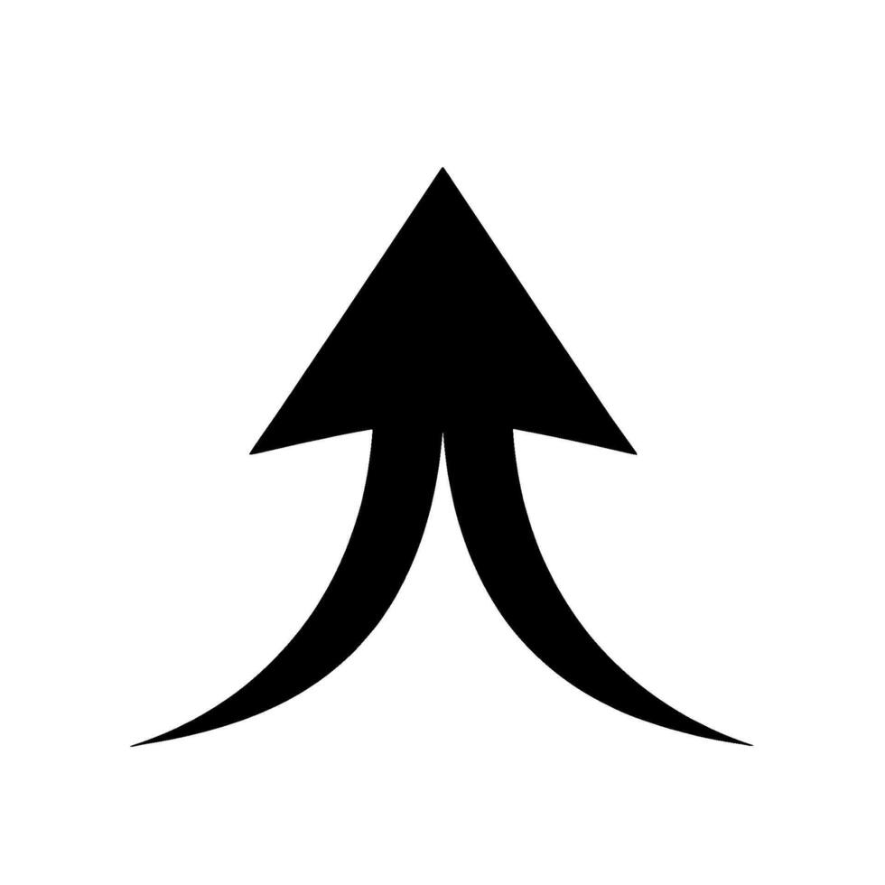 Black Upward Arrow on White Background vector