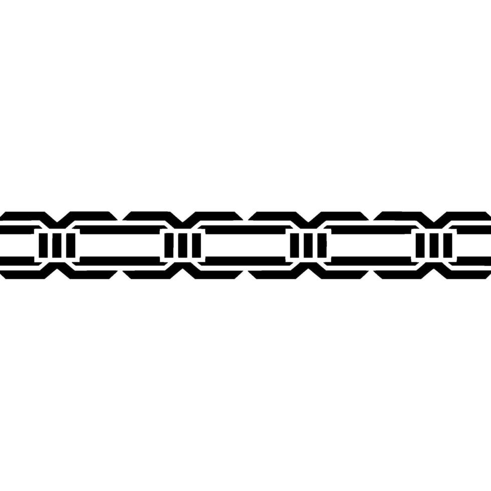 Abstract Geometric Chain Border in Black on White, Minimalist vector