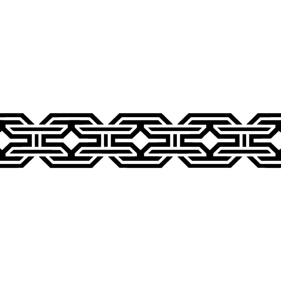 Geometric Chain Border in Black on White, Minimalist vector