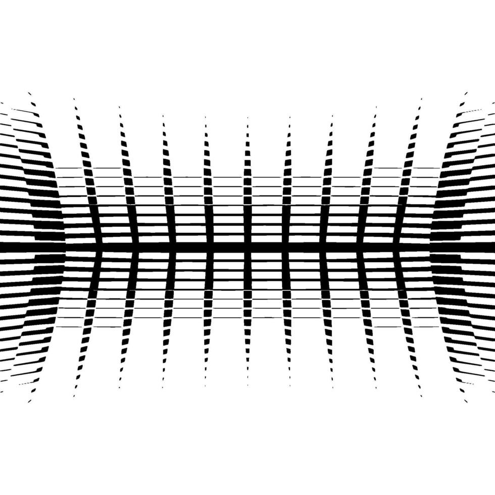 Black and White Opart Geometric Lines and Optical Illusion vector