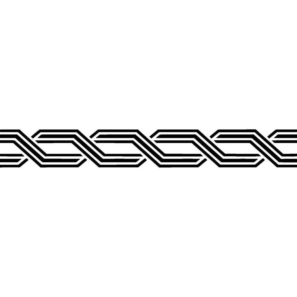Geometric Braided Border in Black and White vector