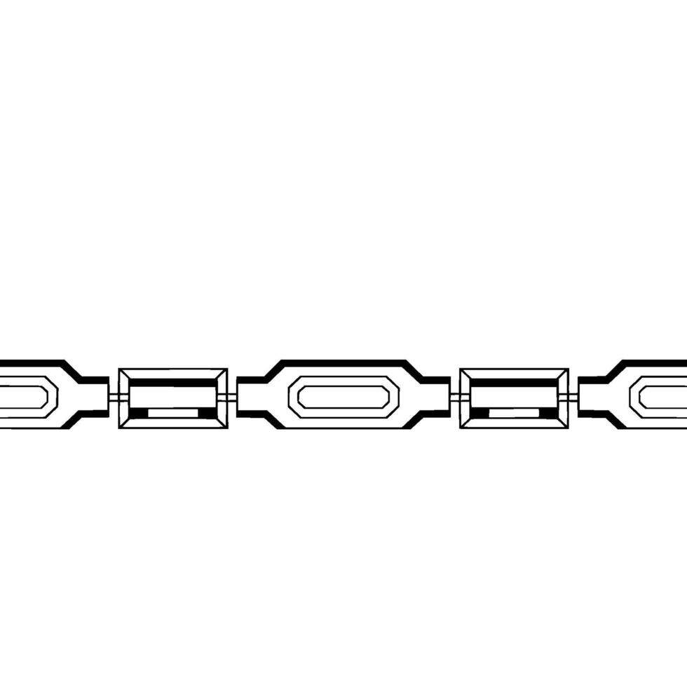 Geometric Chain Line Art on White Background vector