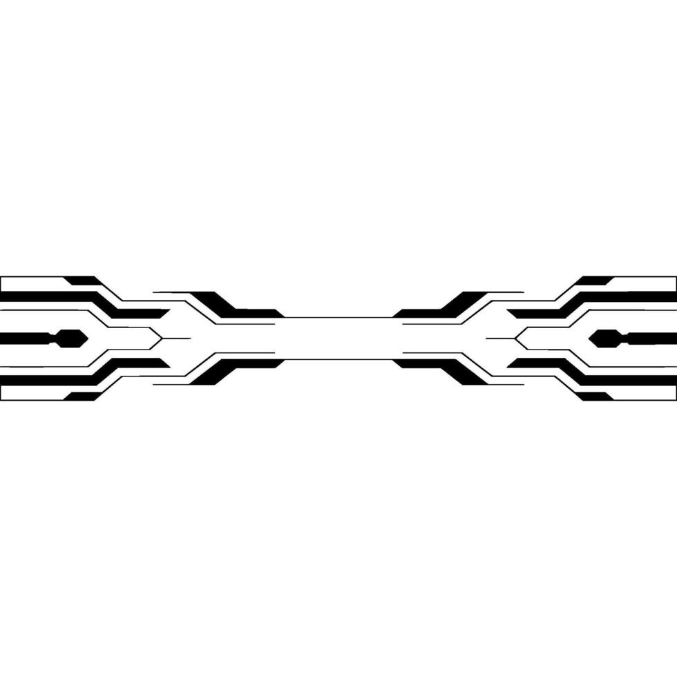 Futuristic Tech Circuit Minimalist Black White Illustration vector