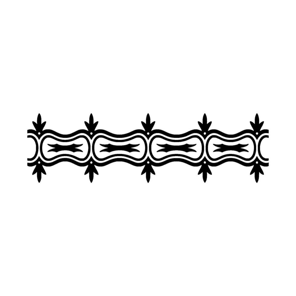 Black Ornamental Border on White Background, Seamless Pattern vector