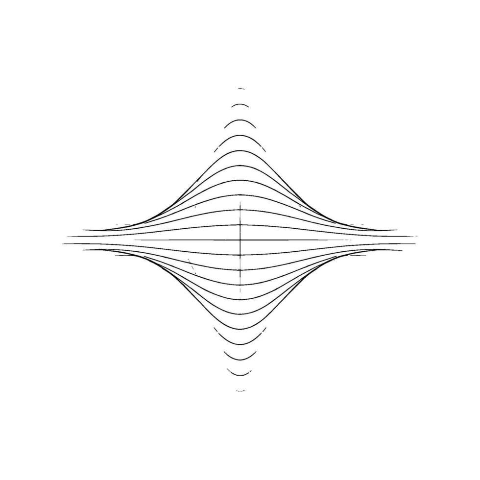 Abstract Geometric Line Art Symmetric D Form on White Background vector