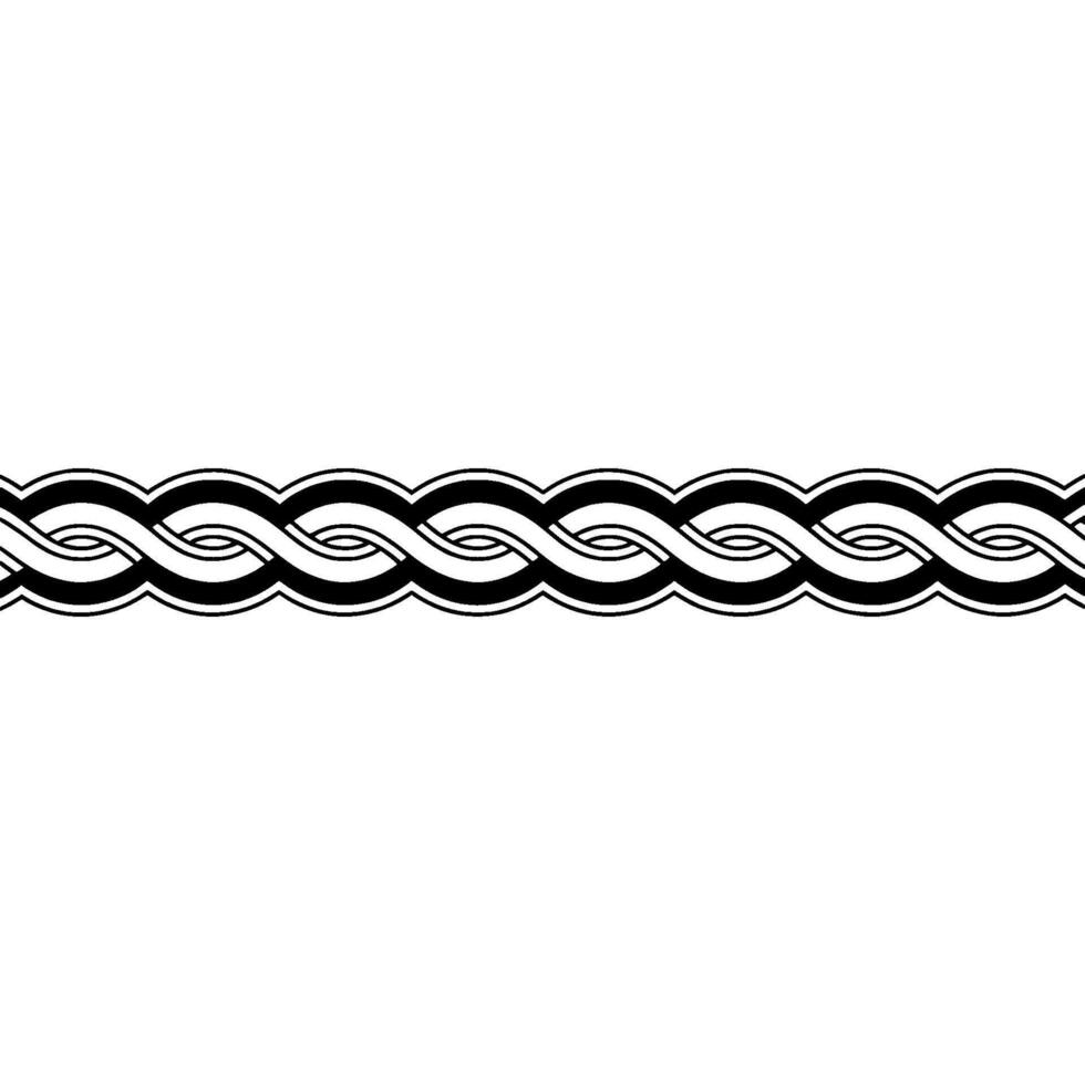 Elegant Black and White Woven Pattern Border vector