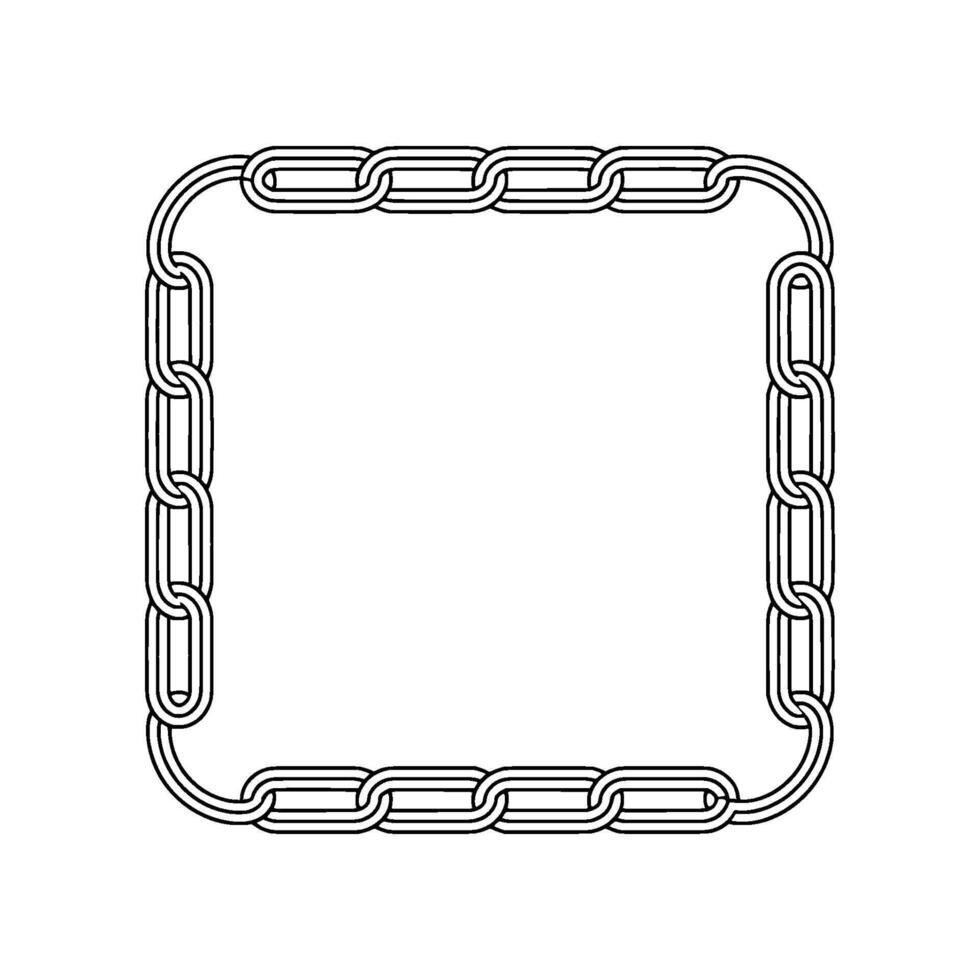 Minimalist Chain Frame Geometric Border on White vector