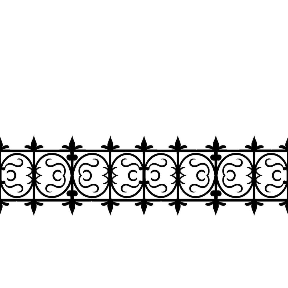 Elegant Black Iron Fence Silhouette on Gradiant Background vector