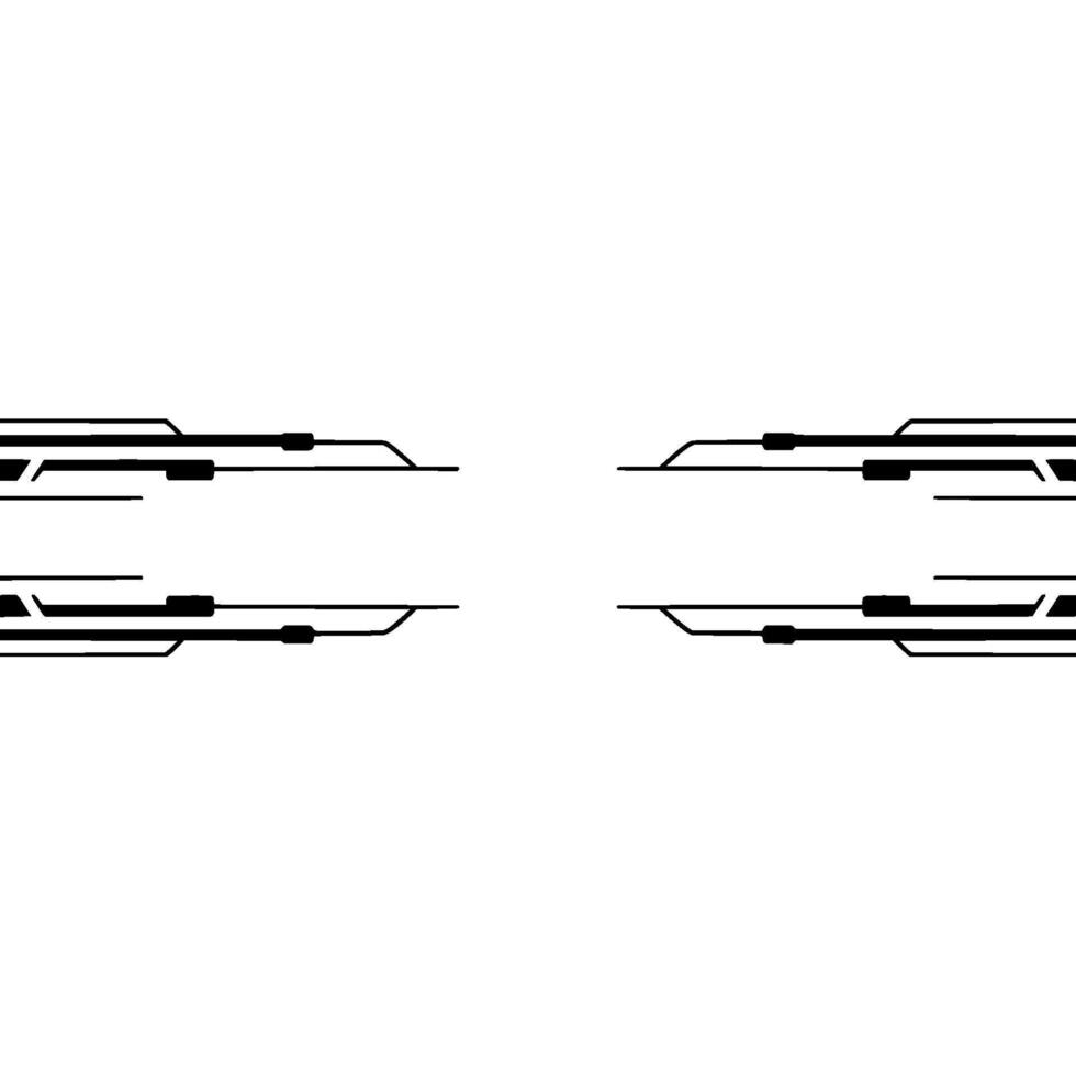 Minimalist Tech Futuristic Lines and Elements on White vector