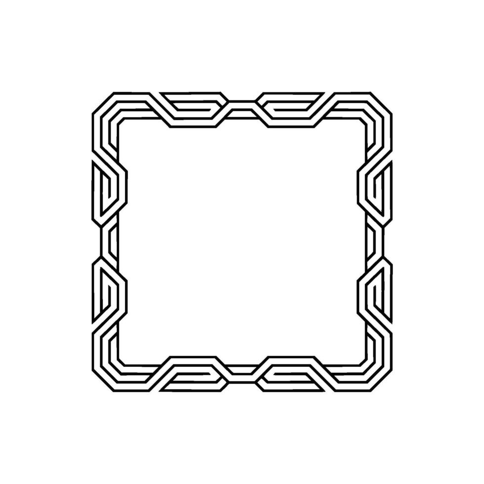 Geometric Line Art Frame, Black White, Minimalist vector