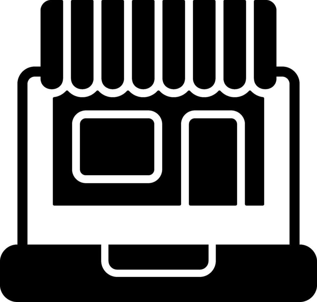 Online Store Solid Black Icon vector