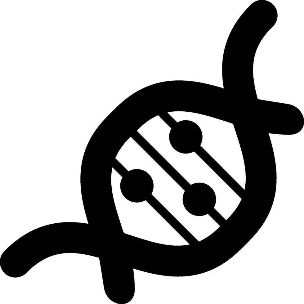 DNA Helix Solid Black Icon vector