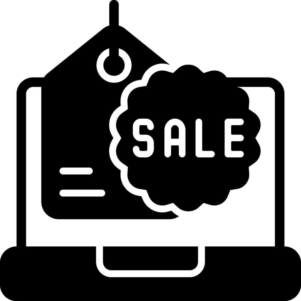 Sale Solid Black Icon vector