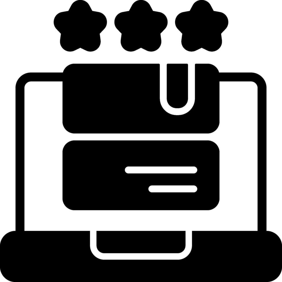 Product Review Solid Black Icon vector