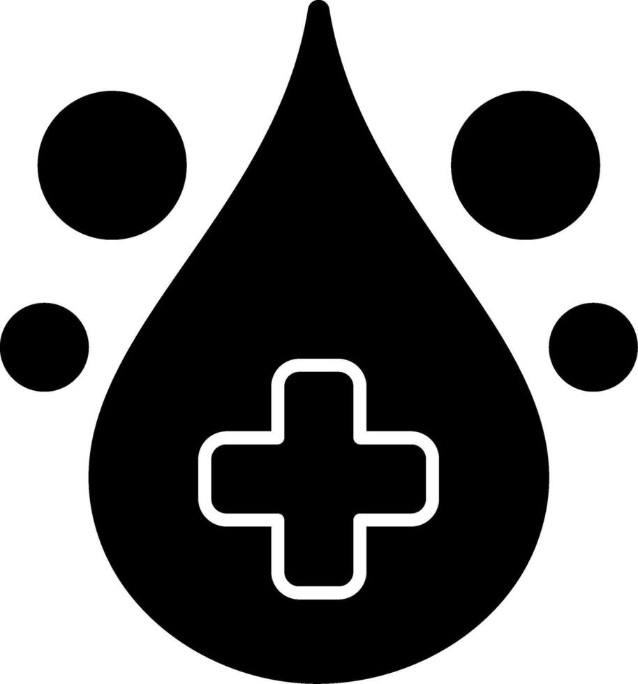 Blood Drop Solid Black Icon vector
