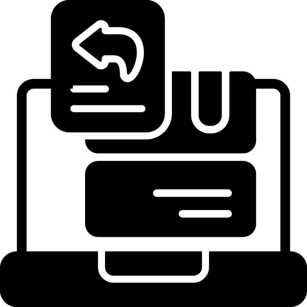 Return Policy Solid Black Icon vector