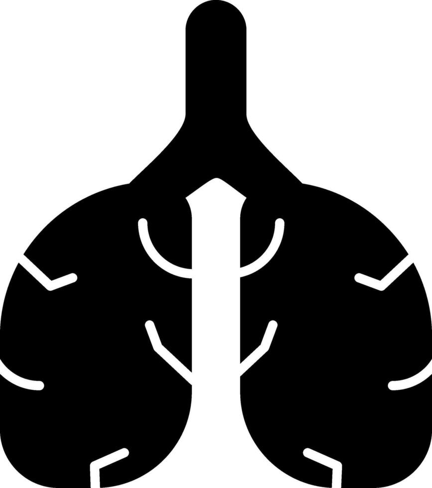 Lungs Solid Black Icon vector