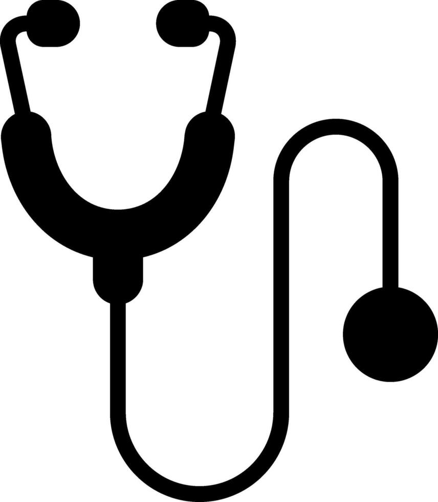 Stethoscope Solid Black Icon vector