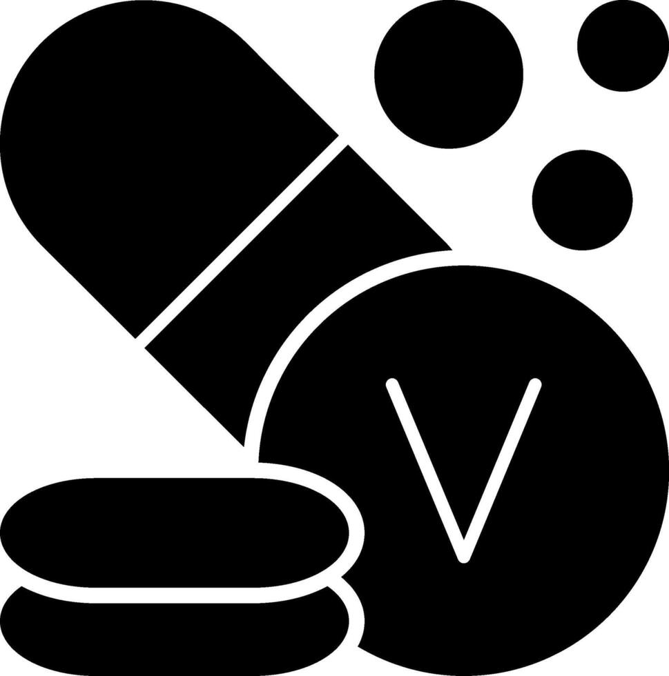 Vitamins Solid Black Icon vector