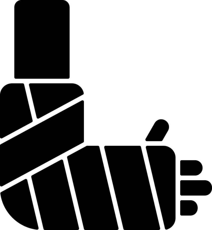 Broken Arm Solid Black Icon vector
