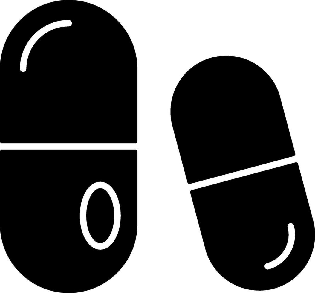 Capsules Solid Black Icon vector