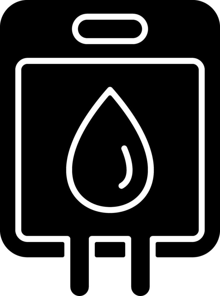 Blood Bag Solid Black Icon vector
